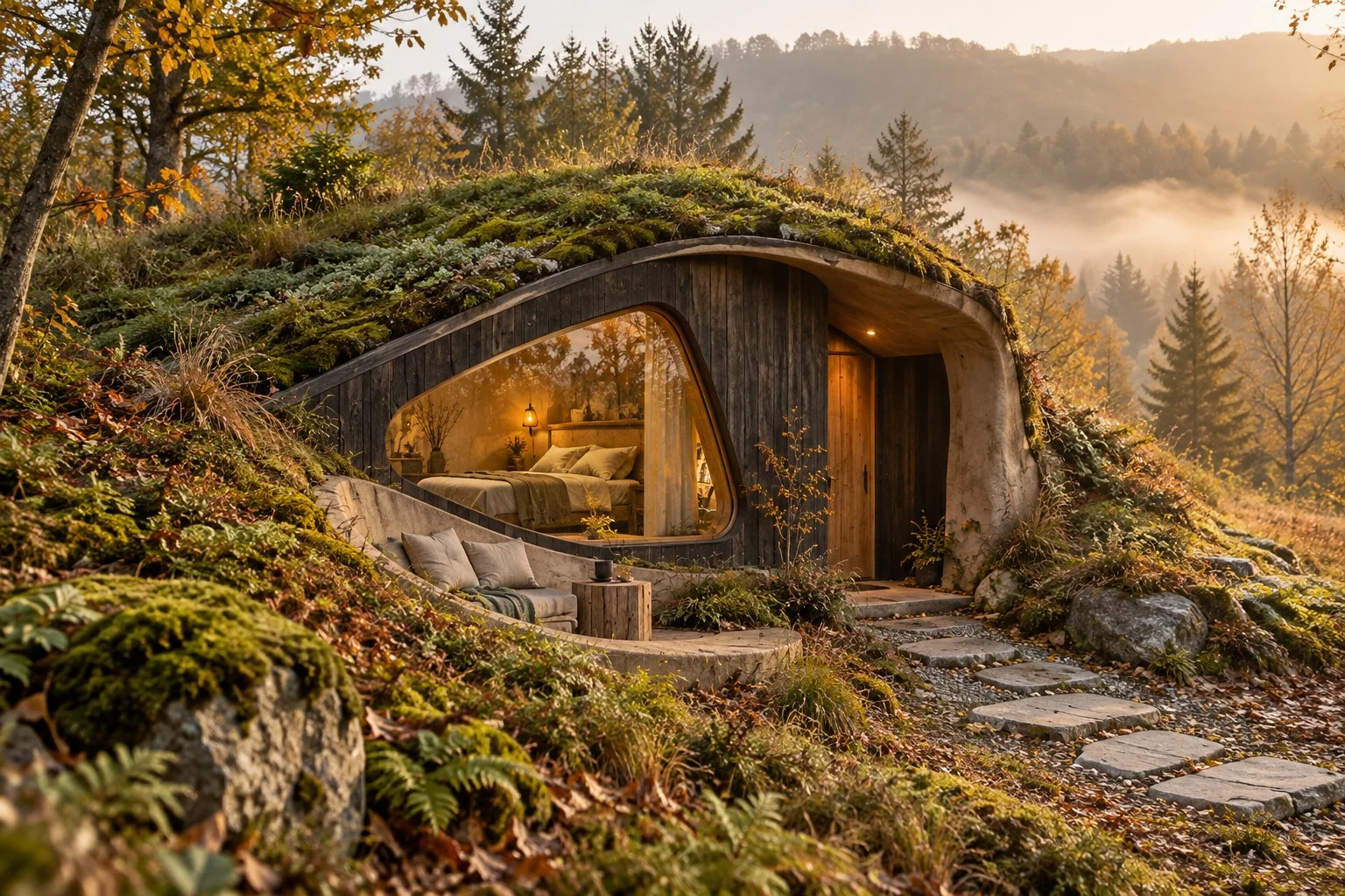 Glamping kućica uklopljena u šumski krajolik